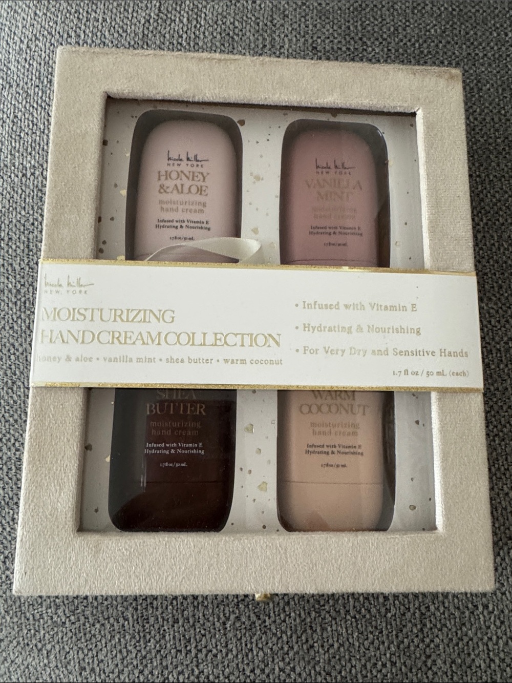 Nicole Miller Moisturizing Hand Cream Set - Pink, Mauve, Brown, Cream